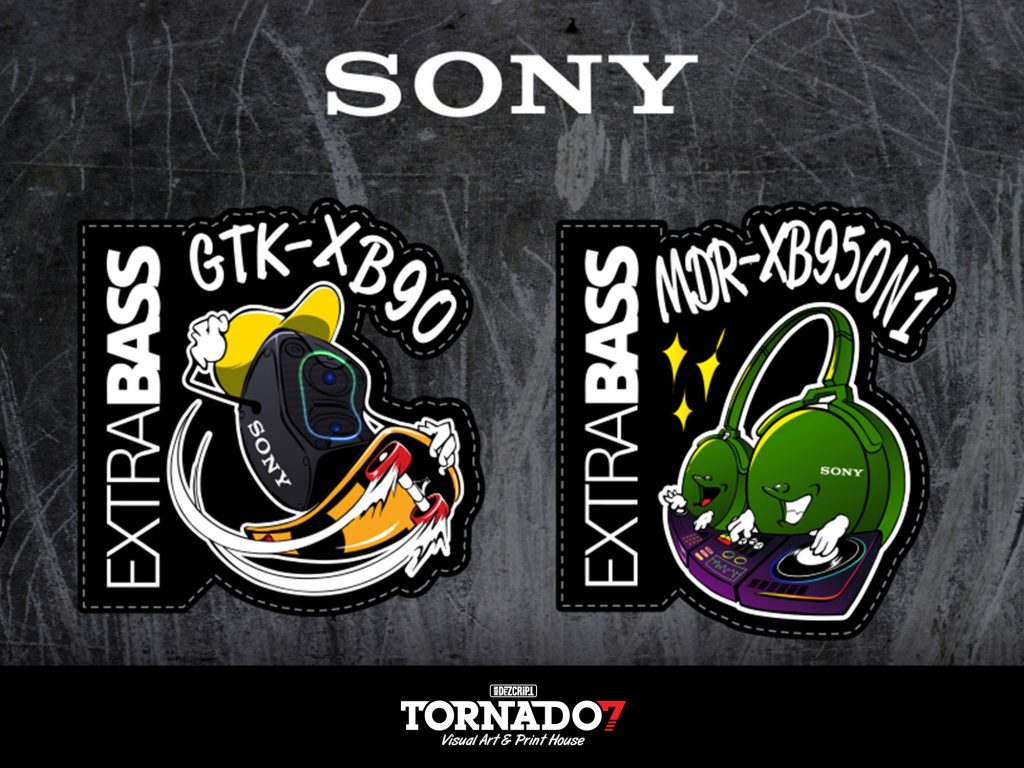 SONY ExtraBass Product Sticker Design