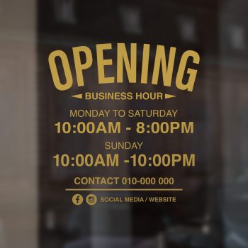 Custom Business Hour Sticker
