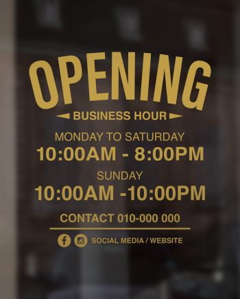 Custom Business Hour Sticker